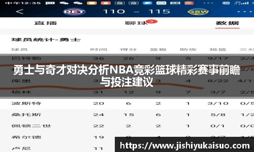勇士与奇才对决分析NBA竞彩篮球精彩赛事前瞻与投注建议